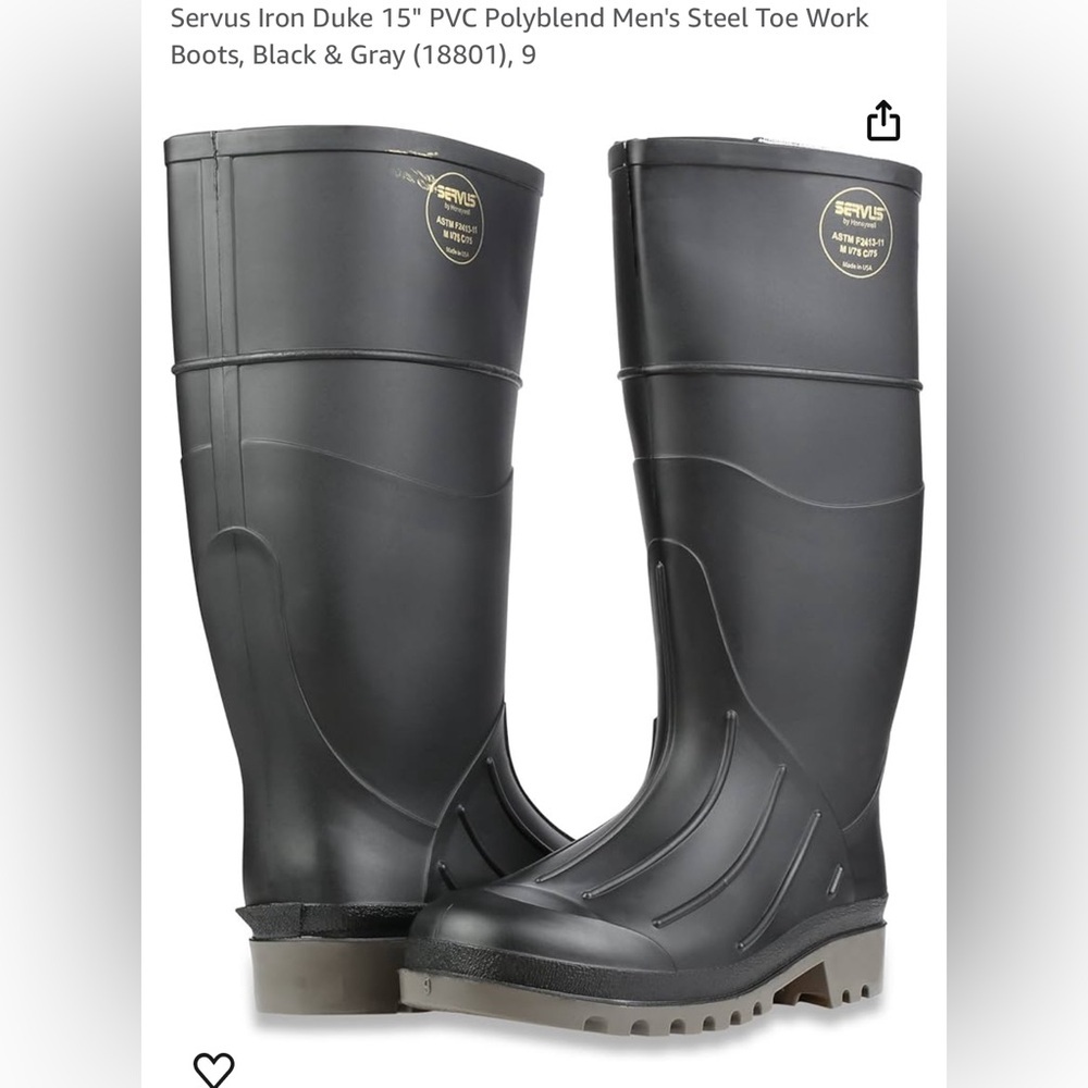 NWOT servus iron duke 15” poly end steel toe work boot